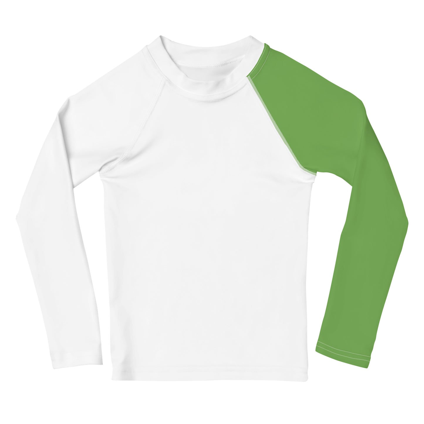 Toddler White and Green Rash Guard